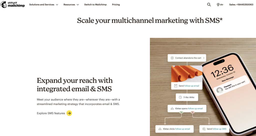Omnisend vs Mailchimp: mailchimp features
